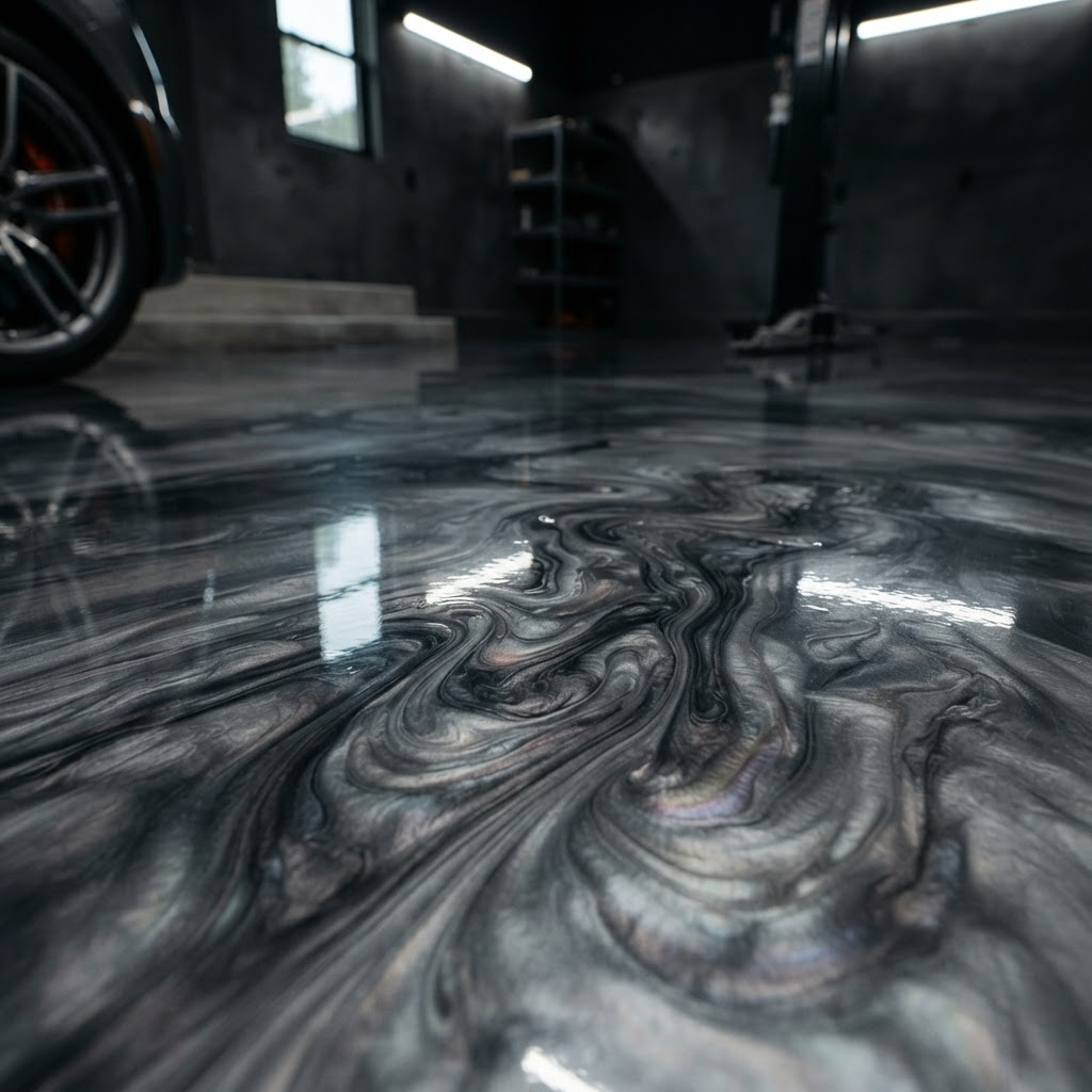 Molten Steel Metallic — Metallic garage floor finish