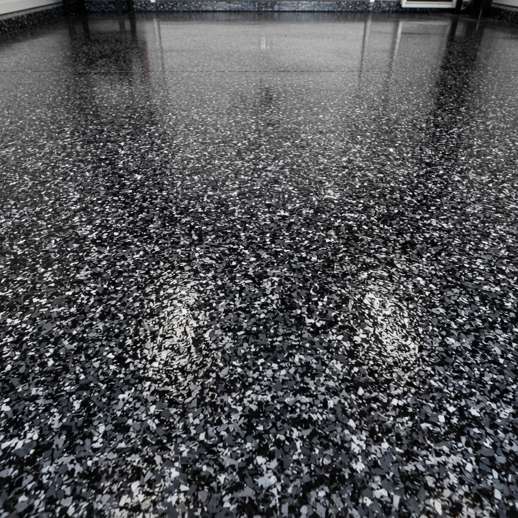 Midnight Full Flake — Full Flake garage floor finish