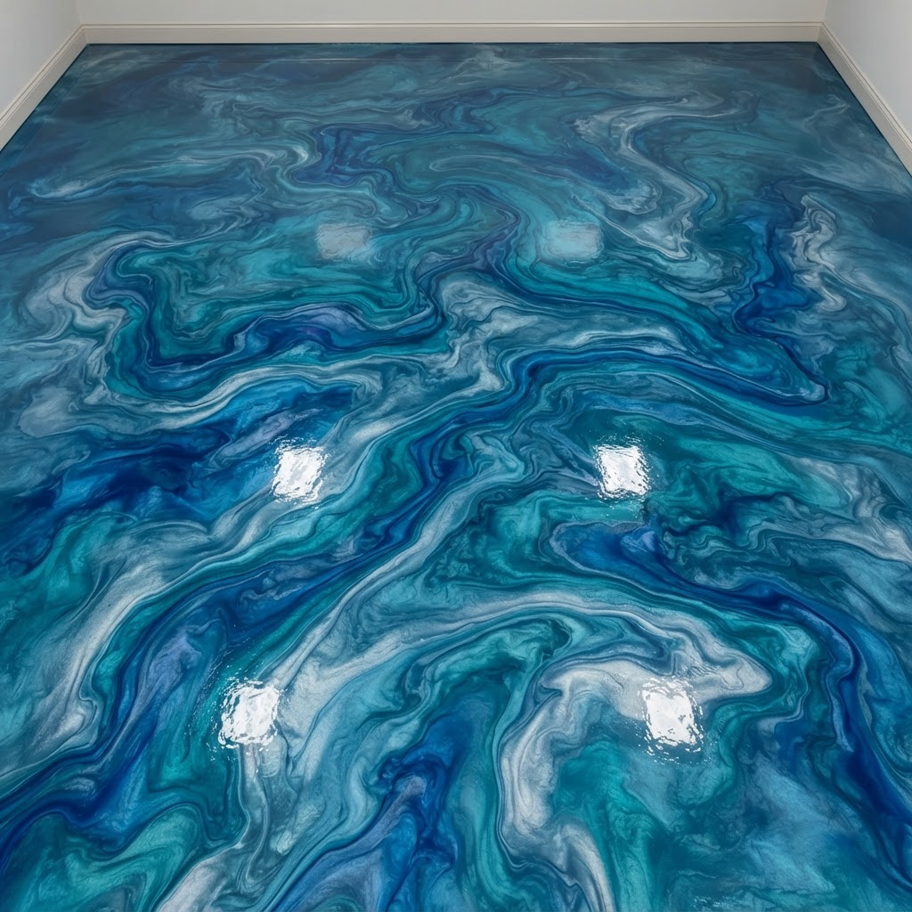 Ocean Tide Metallic — Metallic garage floor finish